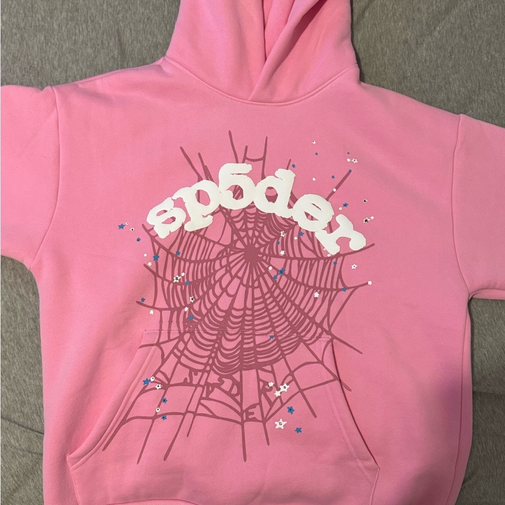 Pink Spider Web Design Sweatshirt